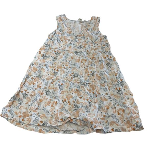 Joie Dress Womens Medium White Orange Blue Floral V Neck Mini Shift Linen - Picture 1 of 7